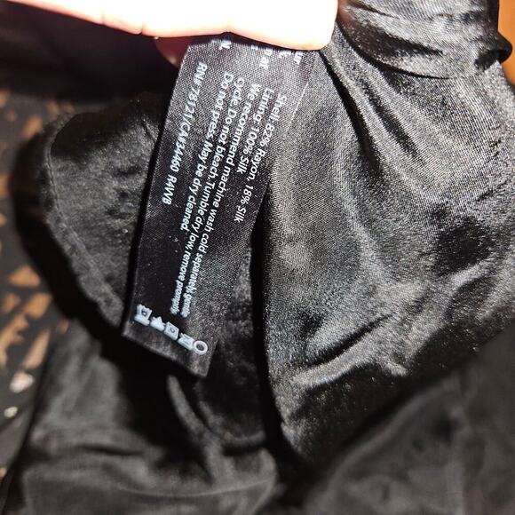 Eileen Fisher BLACK Velvet Vines Burnout Ballet Neck A-line Dress - Picture 8 of 9